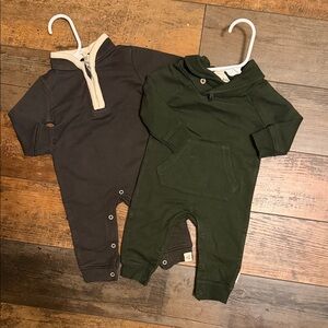 Cozy Kids One Piece Set - Green and Gray